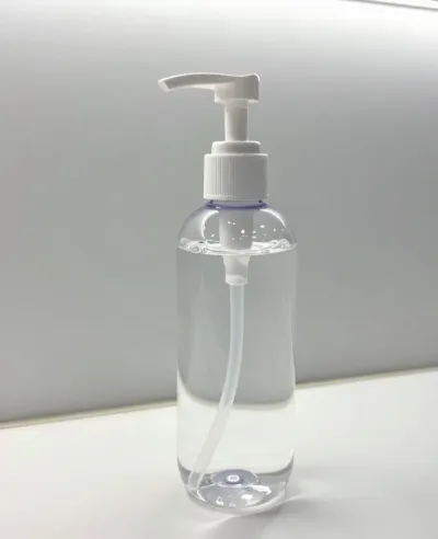 Clear Shampoo Bottle with White Pump - Beverage - AI generated image