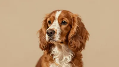 Reddish-Brown Retriever with Long Ears - Animal - AI generated image