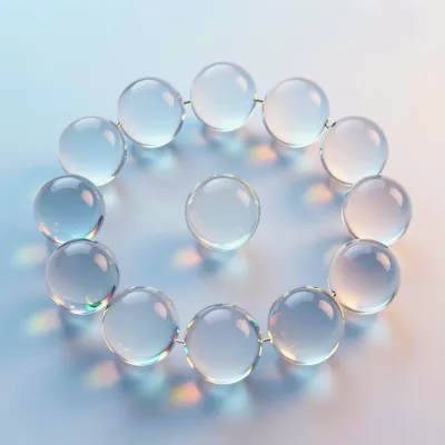 Translucent Orb Grid in Soft Pastel Colors - Abstract - AI generated image