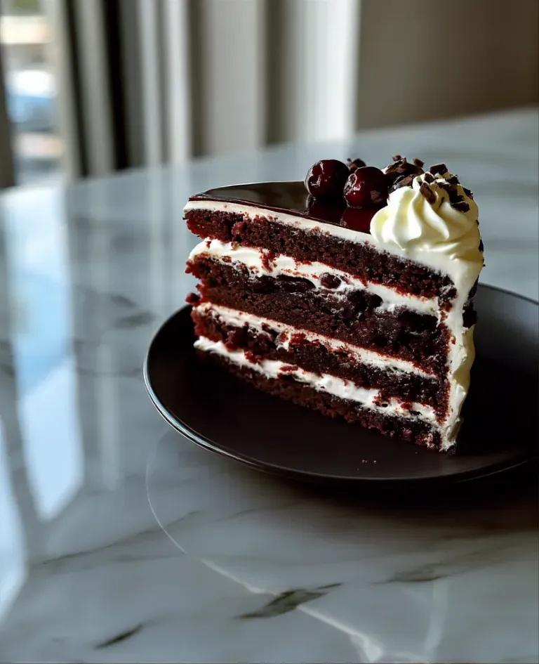 Red Velvet Cake Slice with Chocolate Ganache - Food - AI generated image