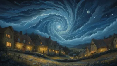 Village Houses with Thatched Roofs and Stone Walls - Architecture - AI generated image