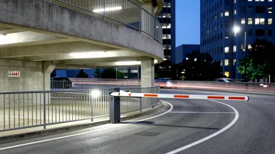 Curved Parking Ramp at Night - Urban - AI generated image