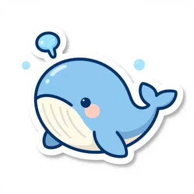 Baby Whale Floating with Speech Bubble - Animals - AI generated image