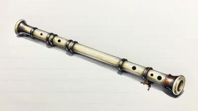 Carved-Bone Flute Close-Up - Music - AI generated image