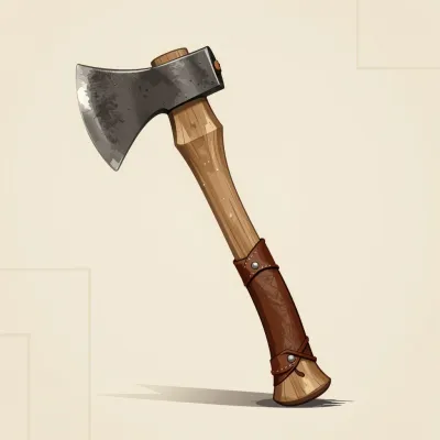 Antler-Grip Axe Resting in Soft Light - Weapon - AI generated image