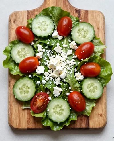 Circular Garden Salad with Feta Cheese - Food - AI generated image