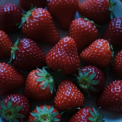 Strawberries Glistening in Soft Light - Food - AI generated image