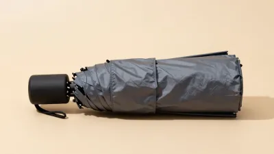 Compact Umbrella Folded Smooth Gray Fabric - Umbrella - AI generated image