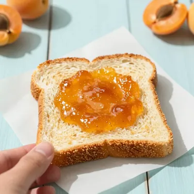 Apricot Jam Toast with Soft Highlights - Food - AI generated image