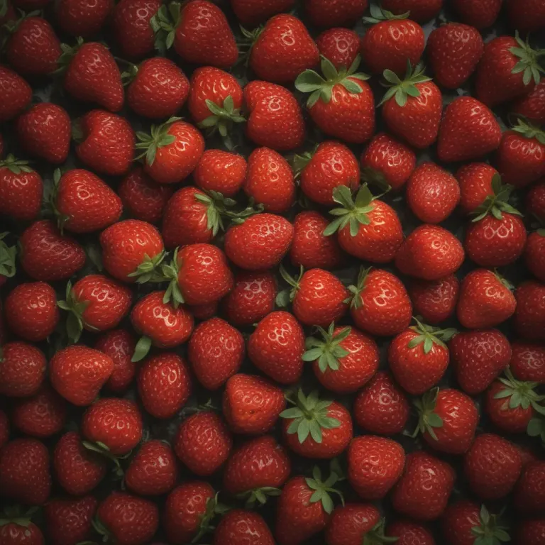 Ripe Strawberries Clustered with Glossy Texture - Food - AI generated image