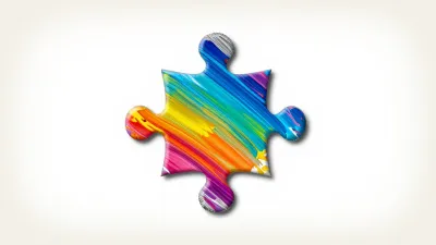 Colorful Puzzle Piece Glossy Finish - Art - AI generated image