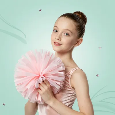 Young Ballerina with Pink Tutu Fan - Ballet - AI generated image