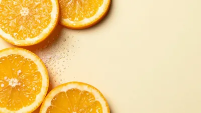Sliced Oranges Softly Lit on Neutral Background - Food - AI generated image