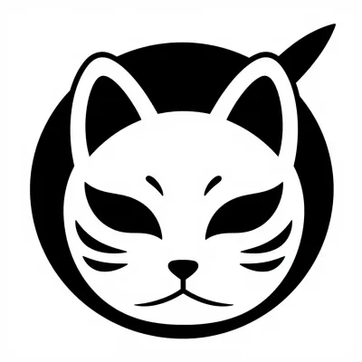 Fox Mask Icon with Closed Eyes - Mask - AI generated image