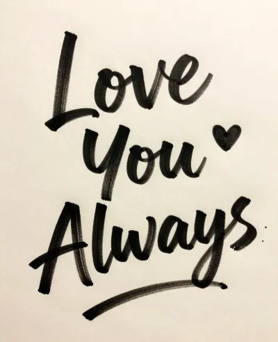 Love You Always Ink Heart - Love - AI generated image