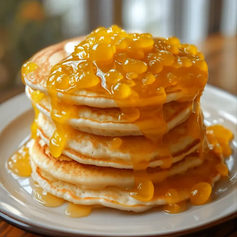 Stack of Pancakes with Orange Marmalade Glaze - Food - AI generated image