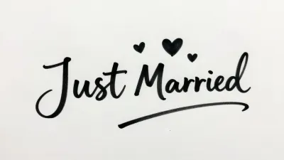 Just Married Script with Hearts - Wedding - AI generated image