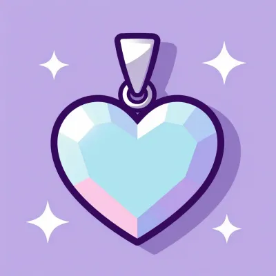 Crystal Heart Pendant Sparkling in Pastel Light - Jewelry - AI generated image