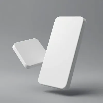 Glossy White Cuboids Balanced in Soft Light - Minimalism - AI generated image