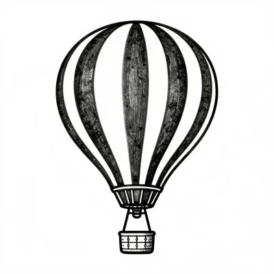 Hot Air Balloon Intricate Metal Framework - Transportation - AI generated image