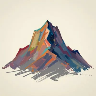 Brushstroke Mountain Peak Textured - Art - AI generated image