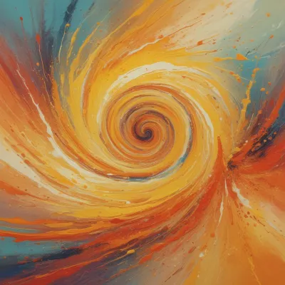 Spiral of Warm Colors Radiating Outward - Abstract - AI generated image