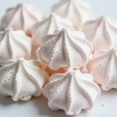 Meringue Kisses Clustered with Powdered Sugar - Food - AI generated image