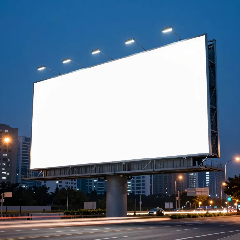 Blank Billboard at Dusk - Urban - AI generated image