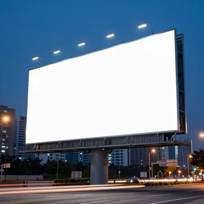 Blank Billboard at Dusk - Urban - AI generated image
