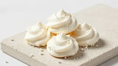 Whipped Cream Swirls with Sugar Pearls - Food - AI generated image