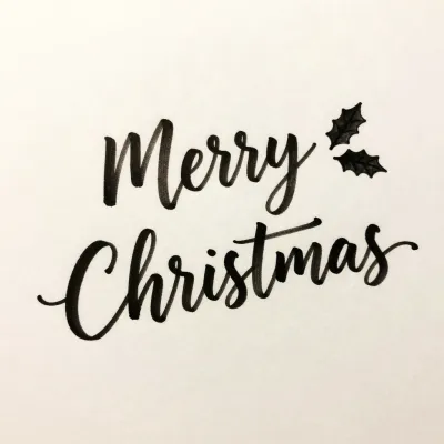Merry Christmas Script on Smooth Paper - Holiday - AI generated image