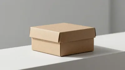 Stacked Kraft Paper Boxes Softly Lit - Packaging - AI generated image