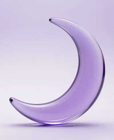 Translucent Lavender Glass Crescent Moon - Art - AI generated image