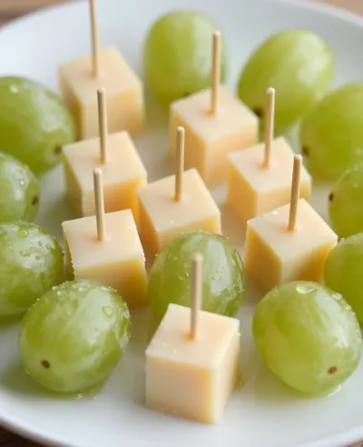 Grapes and Cheese Picks Skewered - Food - AI generated image