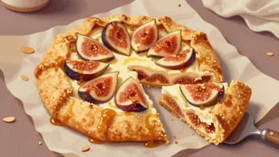 Fig-Almond Galette with Honey Drizzle - Food - AI generated image