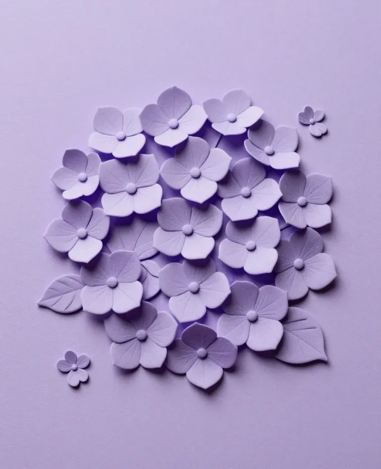 Lavender Hydrangea Cluster Soft Focus - Flowers - AI generated image