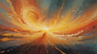 Explosive Burst of Light and Color - Abstract - AI generated image