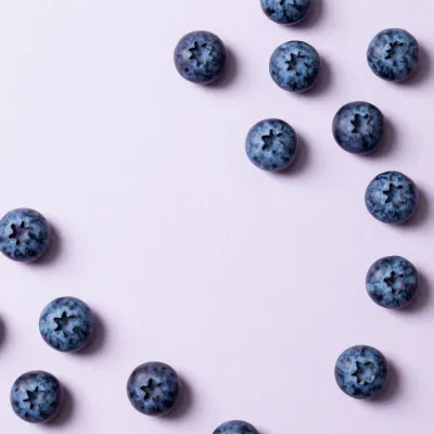 Scattered Blueberries Soft Light Minimalist - Food - AI generated image