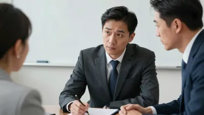 Business Meeting Three Individuals Formal Attire - Business - AI generated image