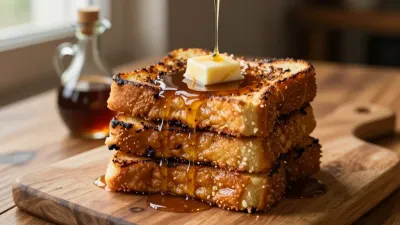Maple Glazed French Toast with Butter - Food - AI generated image