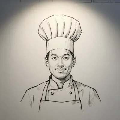 Chef's Portrait in Chef's Hat and Jacket - Portrait - AI generated image