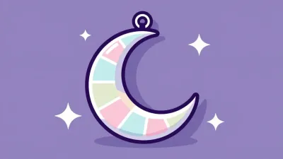 Pastel Crescent Moon Charm with Soft Light - Jewelry - AI generated image